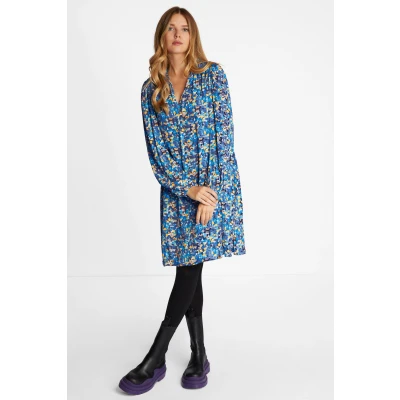Abbildung von Rich &amp; Royal Bedrucktes MINI Freizeitkleid, Damen, Größe: 38, Midnight blue