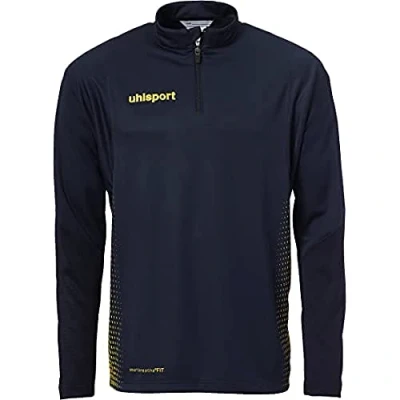 Abbildung von Uhlsport Kinder Score 1/4 Zip Top Langarmshirt, Marine/Fluo gelb, 152