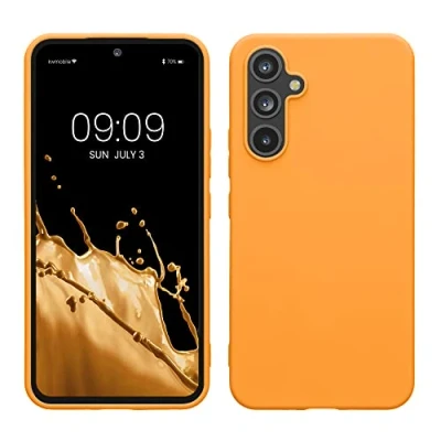 Abbildung von kwmobile Hülle kompatibel mit Samsung Galaxy A54 5G TPU Silikon Handyhülle Schutzhülle stoßabsorbierend flexibel Case in Fruity Orange