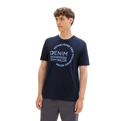 Abbildung von TOM Tailor Denim LOGO Tshirt print, Herren, Größe: Medium, Dark blue