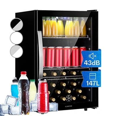 Abbildung von Klarstein Getränkekühlschrank HEA8 Beersafe 148 bl 10045902, 84 cm hoch, 55 breit, Bierkühlschrank Flaschenkühlschrank mit Glastür