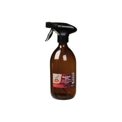 Abbildung von Sprühflasche aus Braunglas mit Sprüher Bio Kunststoff für 500ml Inhalt, Chlor , phthalat und bisphenolfrei