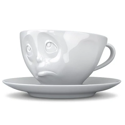 Abbildung von Kaffeetasse mit Gesicht Och bitte weiß 200ml Porzellan