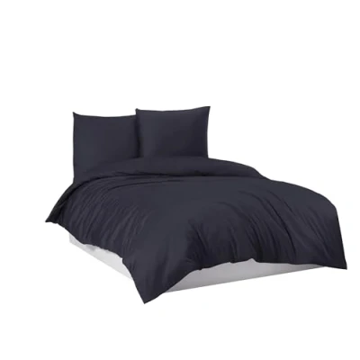 Abbildung von Mixibaby Bettwäsche Bettgarnitur Bettbezug 100% Baumwolle 135x200 155x220 200x220 200x200, Farbe:Anthrazit, Größe:155 x 220 cm