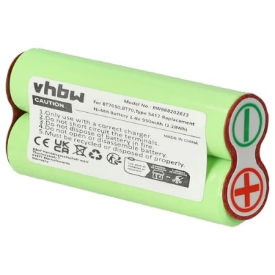 Abbildung von vhbw Akku kompatibel mit Braun BT5090, BT70, BT7050, Cruzer 6, Series 7 Rasierer Haarschneider (950mAh, 2,4V, NiMH)