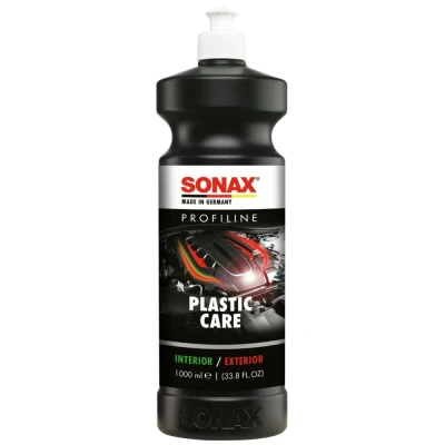 Abbildung von SONAX PROFILINE PlasticCare (1 Liter) Kunststoffpfleger frischt Farben auf, gibt dezenten Glanz und kaschiert Vermattungen Kratzer auf Kunststoff, Art Nr. 02054050