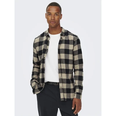 Abbildung von Only &amp; Sons Onsgudmund Checked Shirt Hemd, Herren, Größe: Large, Dark navy