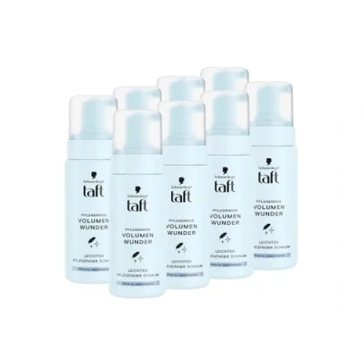 Abbildung von Schwarzkopf Taft Pflegendes Volumen Wunder (8x 150ml), Leichter Pflegender Schaum für luftiges und Pflege, Haarschaum feines plattes Haar