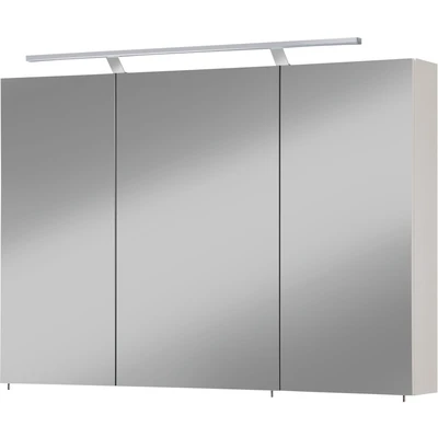 Abbildung von welltime Spiegelschrank &quot;Torino&quot;, Breite 100 cm, 3 türig, LED Beleuchtung, Schalter /Steckdosenbox