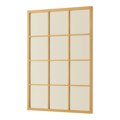 Abbildung von en.casa Wandspiegel, »Cupello« 90x60cm Rahmen Gold Fensteroptik