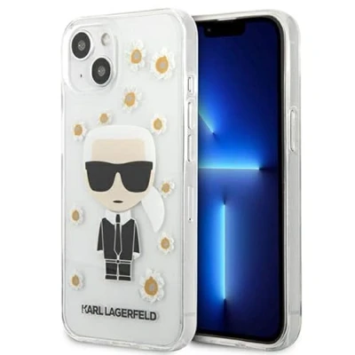 Abbildung von KARL LAGERFELD KLHCP13SHFLT Hülle für iPhone 13 Mini 5,4&quot; transparent Flower Iko