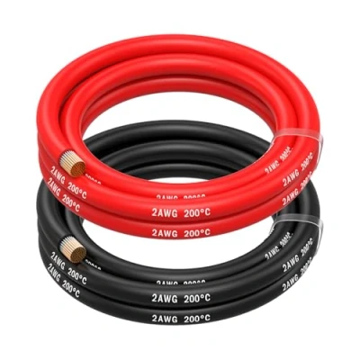 Abbildung von MMOBIEL 2 AWG Silikon Elektronik Kabel Gauge (33,6mm²) Verzinnte Kupferkabel Separate Rot &amp; Schwarz Jede 1,5m / 5ft für Kühlschränke, Klimaanlagen, Autobatterien, Schweißbatterien