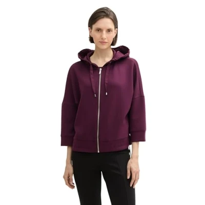 Abbildung von TOM Tailor Sweatjacke, Damen, Größe: Medium, Blackberry