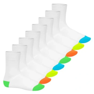 Abbildung von Footstar Herren &amp; Damen Baumwollsocken (8 Paar) Socken im Neon Look Fun Weiß 35 38