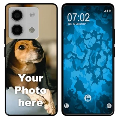 Abbildung von PhoneNatic personalisierte Handyhülle für Xiaomi Redmi Note 13 Custom Case in schwarz zum selbst gestalten mit eigenem Foto Bild Text individuell