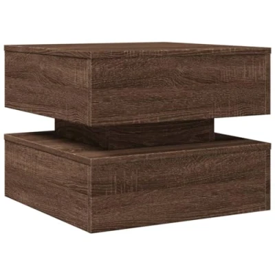 Abbildung von vidaXL Couchtisch mit LED Leuchten Braun Eichen Optik 50x50x40 cm (1 St)