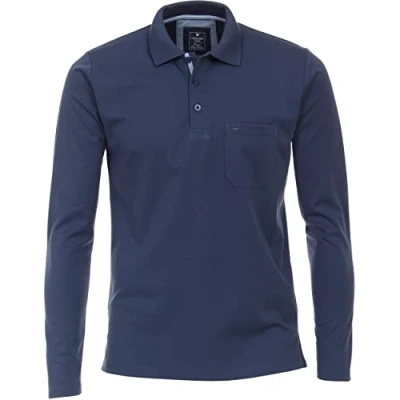 Abbildung von REDMOND Poloshirt Langarm geknöpfter Polokragen Pique nachtblau Gr. L