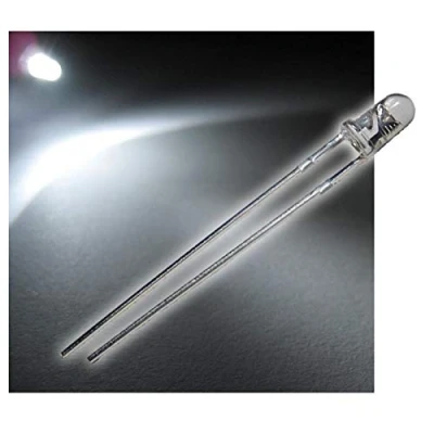 Abbildung von world trading net 50 LEDs 3mm wasserklar blinkend weiß, Leuchtdiode, bedrahtet, Diode Leuchtend, als Bauteil