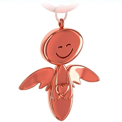 Abbildung von FABACH Schlüsselanhänger Schutzengel Smile mit Herz Engel aus Metall Geschenk Glücksbringer