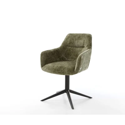 Abbildung von Drehstuhl Pejo Flex Chenille Olive Fußkreuz Schwarz 360 drehbar Wippfunktion