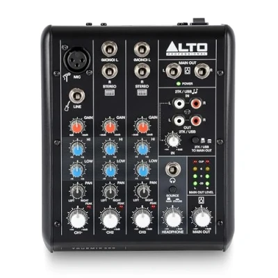 Abbildung von Alto TrueMix 500 Mischpult mit XLR Mic In und USB Audio Interface für Podcasting, Live Performance, Streaming, Recording, DJ Mac &amp; PC