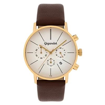 Abbildung von Gigandet Minimalism Herren Armbanduhr Chronograph Quarz Analog mit Lederarmband G32 003