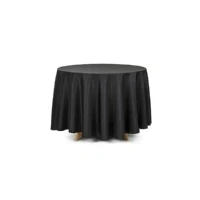 Abbildung von Runde schwarze Stofftischdecke, 230 cm