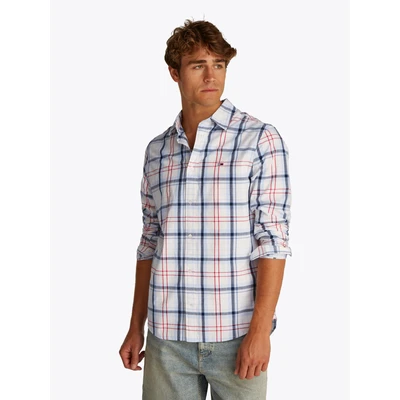 Abbildung von Tommy Jeans Check Shirt Hemd, Herren, Größe: Medium, Ancient white