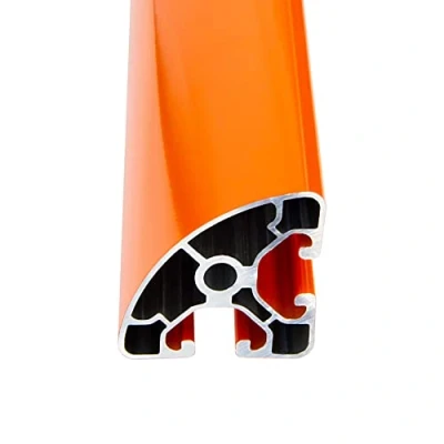 Abbildung von SCHMIDT systemprofile 2000mm Aluminium Profil 40x40mm Nut 8 Eckprofil Rund Orange 4040 Alu Konstruktionsprofil Aluprofil 2m