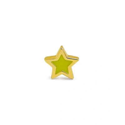 Abbildung von SINGULARU Einzelner Ohrring Star Enamel. Sterlingsilber mit 18 kt Goldbeschichtung und Emaille. Schmuck für Damen.