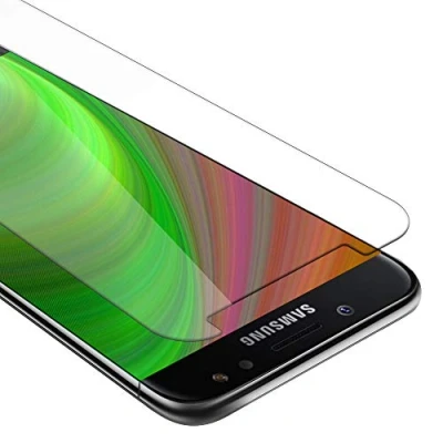Abbildung von Cadorabo Panzer Schutz Glas für Samsung Galaxy J5 2017 Schutzfolie in Ultra Klar Hüllen freundlich Gehärtetes (Tempered) Dipslayschutz Folie 9H Härte Anti Kratzer