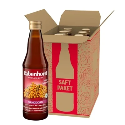 Abbildung von RABENHORST Sanddorn Muttersaft BIO 6er Pack (6 x 330 ml) 100% purer Direktsaft aus erster Pressung
