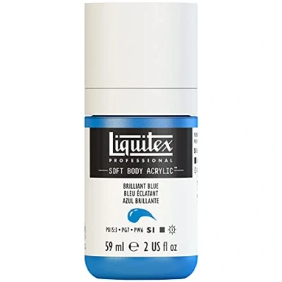 Abbildung von Liquitex 1959570 Professional Acrylfarbe Soft Body Künstlerfarbe in cremiger deckender Konsistenz, hohe Pigmentierung, lichtecht &amp; alterungsbeständig, 59ml Flasche Brillantblau
