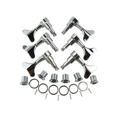 Abbildung von Musiclily Basic 3L3R Geschlossene Bass Mechaniken Tuners Tuning Pegs Machine Heads Set für 5/6 Saiter E Bass, Chrom