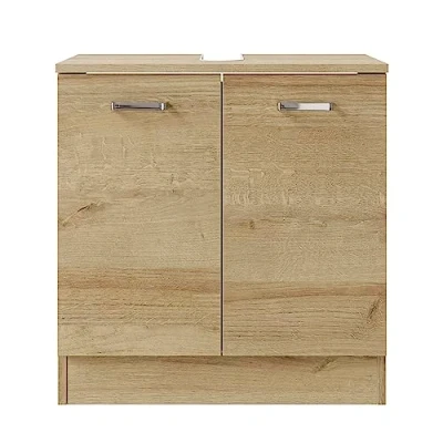 Abbildung von Pelipal Waschbeckenunterschrank Quickset 301 in Riviera Eiche quer NB, 60,2 cm breit Waschbeckenschrank ohne Waschbecken mit 2 Türen