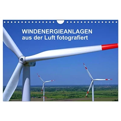 Abbildung von Windkraftanlagen aus der Luft fotografiert (Wandkalender 2025 DIN A4 quer), CALVENDO Monatskalender