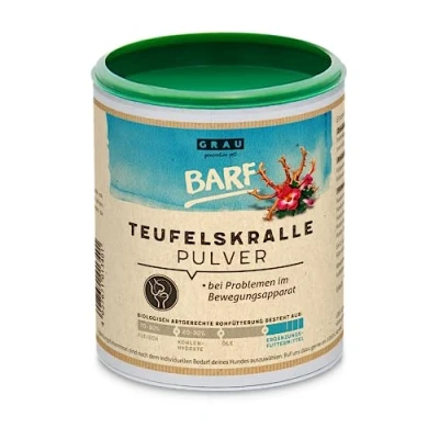Abbildung von GRAU das Original 100 % reines Teufelskralle Pulver, für Sehnen und Bänder, Gelenkpulver zur Unterstützung der Beweglichkeit &amp; Gelenkfunktion1er Pack (1 x 300 g), Ergänzungsfuttermittel Hunde