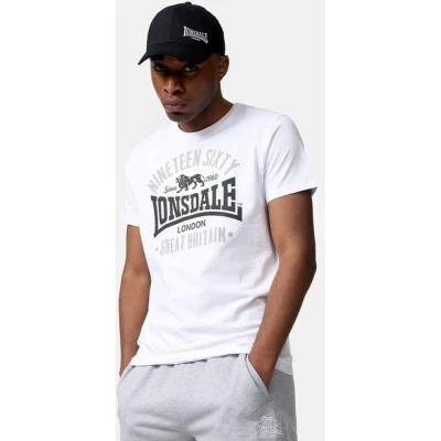 Abbildung von Lonsdale Normale Passform Kilchoan Tshirt print, Herren, Größe: XL, White black grey