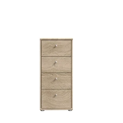 Abbildung von Forte Tempra 2 Kommode 4 Schubladen, Holzwerkstoff, Sonoma Eiche Dekor, Bx H xT: 38,6 x 85,5 34,8 cm
