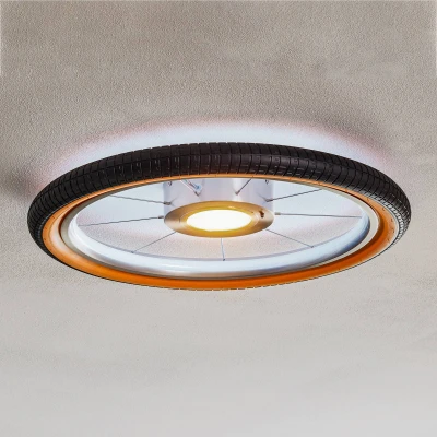 Abbildung von my home Deckenleuchte Bela, Wheel, Reifen, Deckenlampe im Reifendesígn, LED wechselbar, Ø 51cm, Hauptlicht und indirekte Beleuchtung getrennt schaltbar