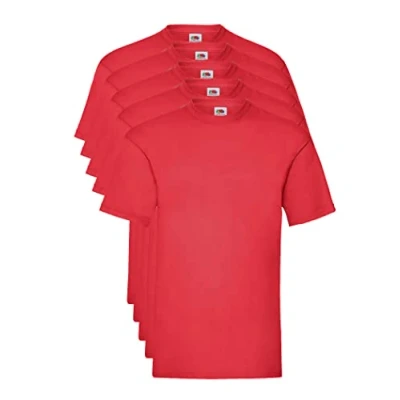 Abbildung von Fruit of the Loom Herren Valueweight 5 Pack T Shirt, Rot (Red 40), XX Large (Herstellergröße: 2 X L) (5er Pack)