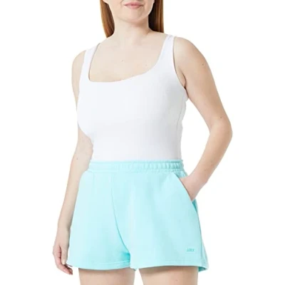 Abbildung von JJXX Women&#039;s JXABBIE HW RLX Every Brush SN Shorts, Aruba Blue/Print:Turquoise Logo, M