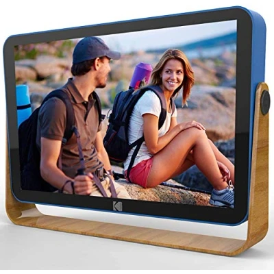 Abbildung von KODAK Digitaler Bilderrahmen mit Akku, WLAN Digitale 10 Zoll 32 GB Speicher, Smart Elektronischer HD IPS Touchscreen, Foto Video Musik der Familie über App Teilen