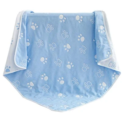 Abbildung von Hayisugar Baby Kuscheldecke, extra weich, 100% Baumwolle, 6 lagig, Decke, Babydecke, Einschlagdecke, Kinderwagendecke, Kinderdecke, Wohndecke Tagesdecke Sommerdecke, Blau Fuß, 120 x 150 cm