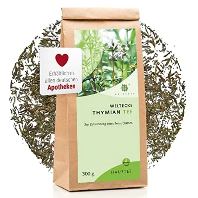 Abbildung von Weltecke Thymian Tee lose 300 g Thymianblätter schonend getrocknet &amp; gerebelt I Arzneibuch Qualität in Deutschland kontrolliert abgefüllt Würzig aromatischer Geschmack Kräutertee Thymus