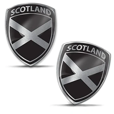 Abbildung von Biomar Labs® 2 x Aufkleber 3D Gel Silikon Abzeichen Stickers Auto Motorrad Fahrrad Fenster Tür PC Handy Tablet Laptop Scotland Schottland Schottische Flagge Fahne Flag F 115