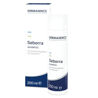 Abbildung von DERMASENCE Seborra Shampoo, 200 ml Shampoo bei fettiger Kopfhaut &amp; Schuppen, mit Menthol, Panthenol bewährtem Schuppenwirkstoff, wirkt kühlend beruhigend, vegan, für tägliche Anwendung geeignet