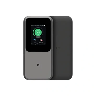 Abbildung von ZTE MU5120 der leistungsstärkste tragbare 5G WiFi Hotspot, riesiger 1000mAh Akku, 18W Rückladung, NFC, 2,4 Zoll Touchscreen, verbindet 32 Geräte SIM Slot Unlocked