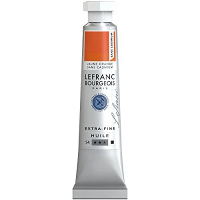 Abbildung von Lefranc Bourgeois 404930 extra feine Ölfarbe in Künstlerqualität aus hochwertigen Pigmenten, lebendige Farben, hohe Lichtechtheit, 20ml Tube Gelborange Kadmiumfrei