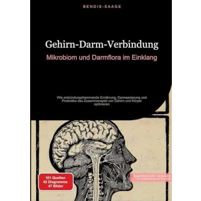 Abbildung von Gehirn Darm Verbindung: Mikrobiom und Darmflora im Einklang: Wie entzündungshemmende Ernährung, Darmsanierung Probiotika das Zusammenspiel von Körper optimieren